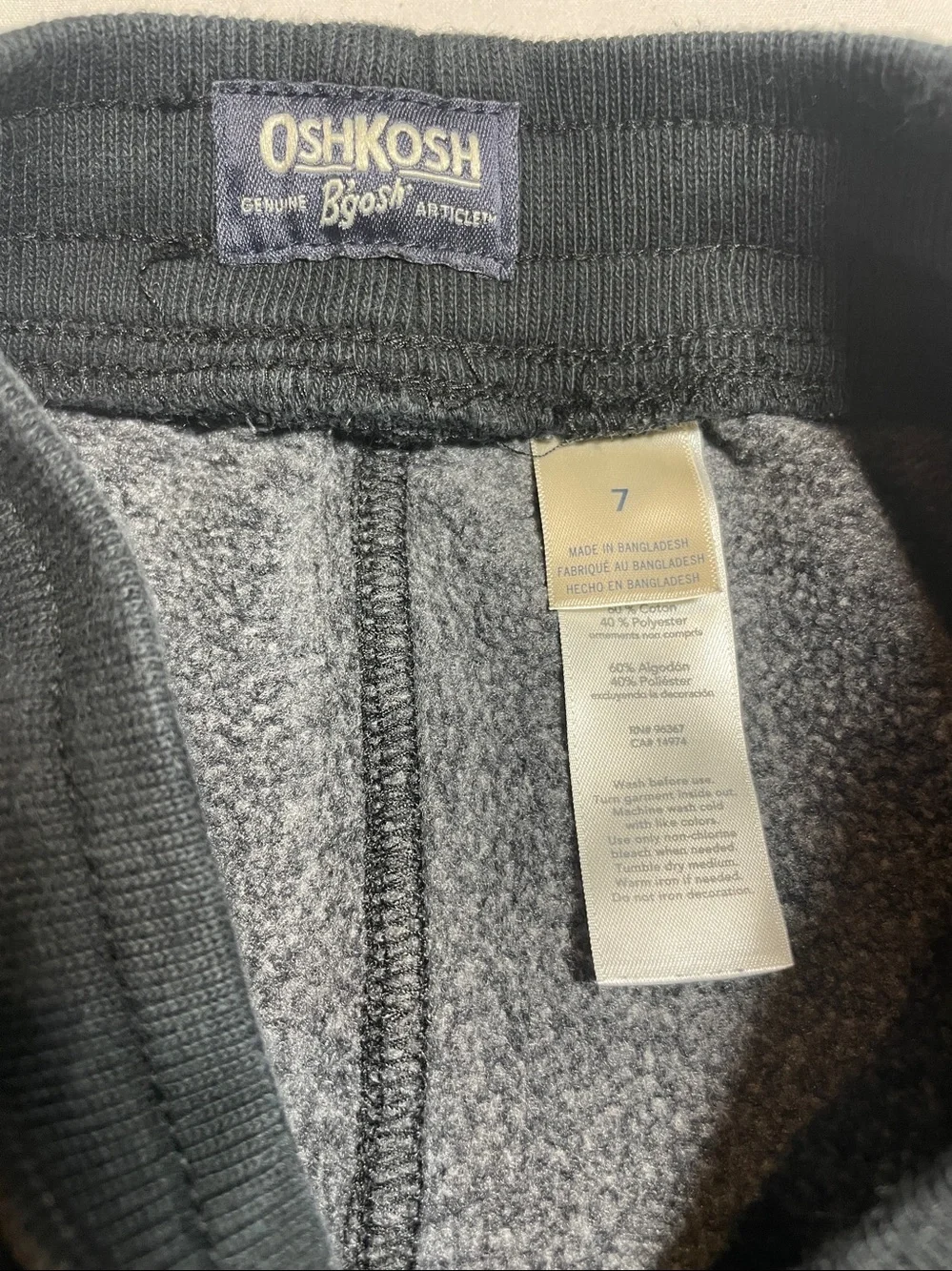 OshKosh B'gosh Dark Gray Fleece Jogger Pants with Side Stripe